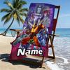 Custom Name Personalized American science Print Beach Towel, for Trip Camping Beach Party Home Decor, Birthday Gift for Family & Friends