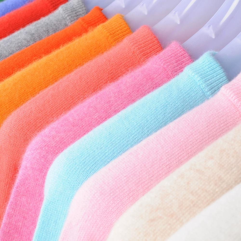 Женский кашемировый свитер с круглым вырезом для тепла и комфорта вязаный свитер с длинными рукавами