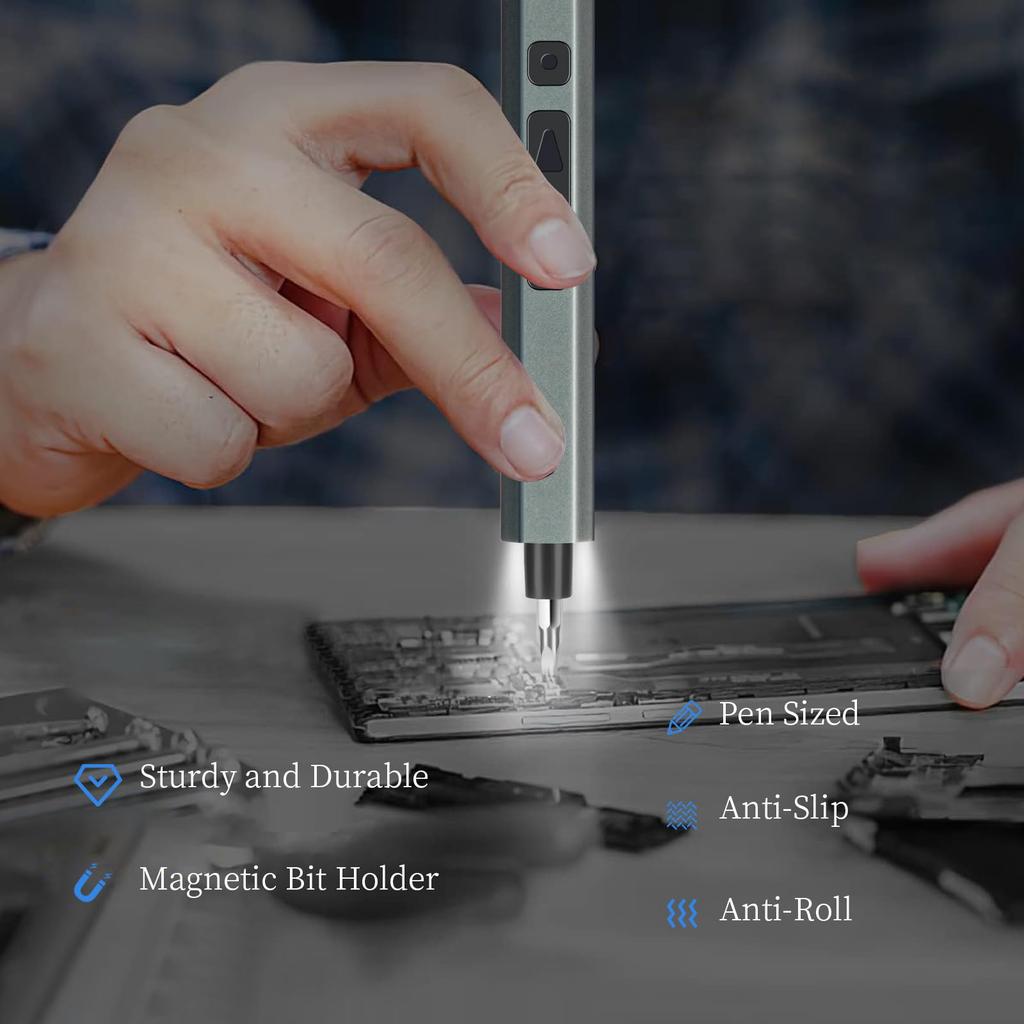 46-in-1 Electric Screwdriver Set,Cordless Rechargeable with 40 Precision Bits,3 LED Lights,Lightweight Portable for Home Repair