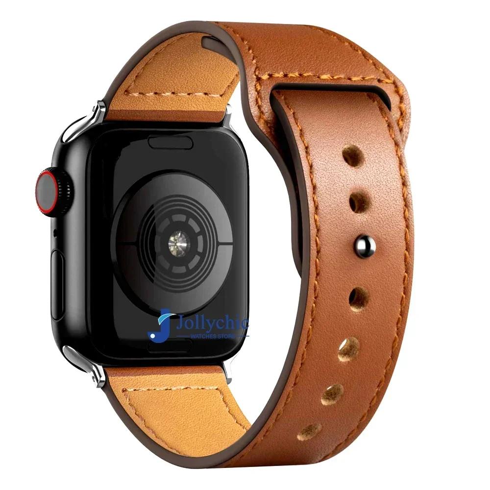 Ремешок из кожи для часов Apple Watch Band 44 мм 45 мм 41 мм 40 мм 42 мм 38 мм 49 мм 45 мм браслет Correa IWatch Series 8 Ultra 3 6 SE 7 ремешок
