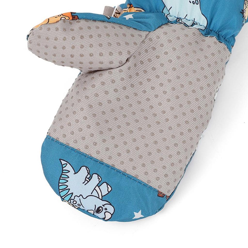 Варежки с защитой от брызг, детские перчатки, ветрозащитные детские зимние теплые перчатки для снега, утепленные термоперчатки с рисунком динозавра из мультфильма