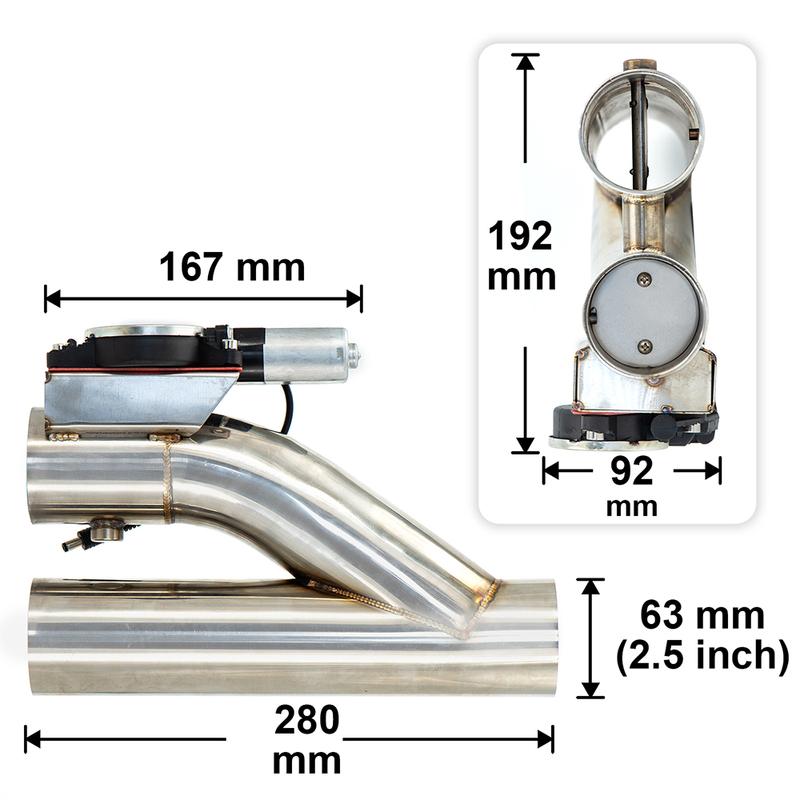 2"/2.25"/2.5''/2.75"/3" STAINLESS STEEL Y Pipe Electric Exhaust E-cutout valve with switch button