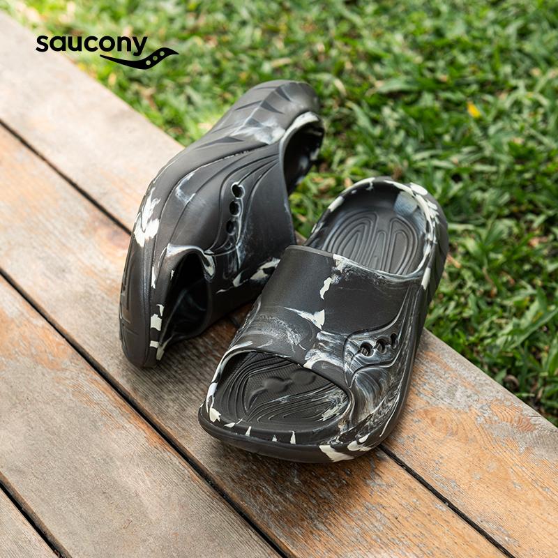 SAUCONY Расслабляющие Удобные Нескользящие Прочные Шлепанцы Унисекс Сандалии Темно-серый Бежевый S28903-7
