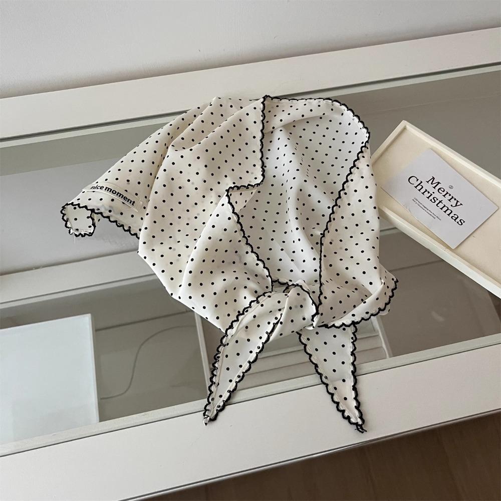 Temperament Sweet Polka Dot Headband Korean Thin Fresh Small Scarf Turban Striped Triangular Hair Band Girls