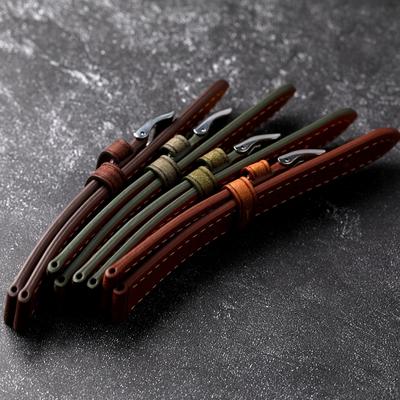 Ремешок ручной работы, итальянский первый слой из воловьей кожи, ремешок для часов 18, 19, 20, 21, 22 мм, зеленый, серый, коричневый, мужские старые часы-браслет