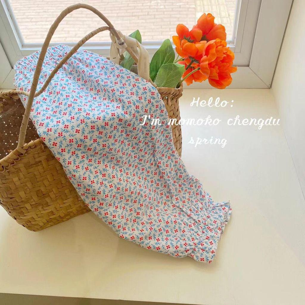 Летние солнцезащитные брюки для девочек в стиле ретро с цветочным принтом - пляжные брюки со средней и высокой талией и функцией защиты от комаров