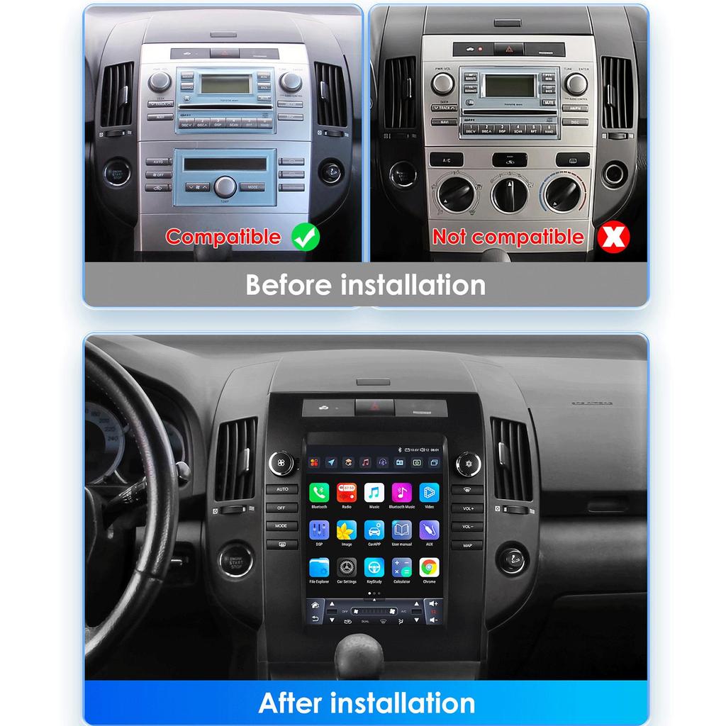 Hizpo 9.7 Tesla Style Carplay 4G 2Din Android 13 автомобильное радио для Toyota Verso 2004-2009 Авто Мультимедиа Видео Плеер Интеллектуальный Экран GPS DSP WIFI