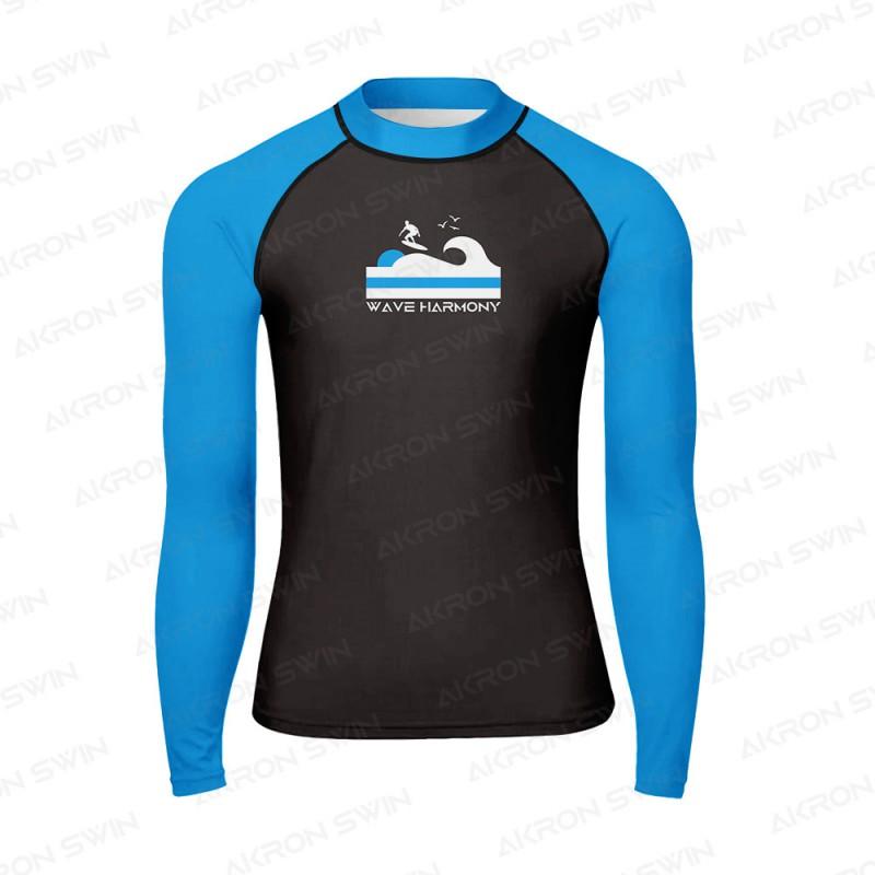 Mens UV Protection Long Sleeve Rash Guard Surfing Swimming Water Sports Quick Dry Sunproof Swimwear