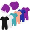 Kids Boys Girls One Piece Active Short Sleeves Gymnastic Exercise Jumpsuit Ballet Dance Running Workout Bodysuit