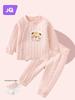 High Waist Baby Thermal Cotton Pajama Set with Boneless Design
