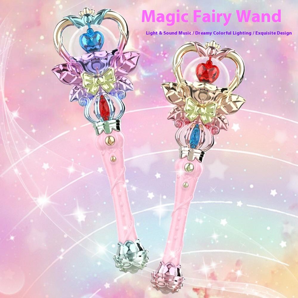 Children's Rotating Sound and Light Dream Queen Scepter Magic Wand Gift Box Light Play House Gift Girl Toy
