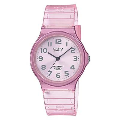 Casio Standard Дешевые Casio Pop Женские Кварцевые Аналоговые Часы, 3 стрелки Резиновые Розовый Скелетон MQ-24S-4B [Параллельный Импорт]