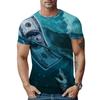 Летний топ с круглым вырезом, с 3D-принтом животного узора, модная повседневная мужская футболка с коротким рукавом