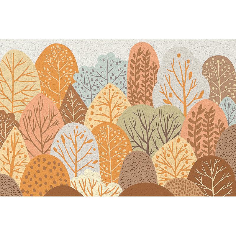 Лесной приветственный коврик Входной ковер Коврик для двери для помещений и улицы Низкопрофильный коврик для двери Моющийся Нескользящая резиновая основа Низкопрофильный коврик