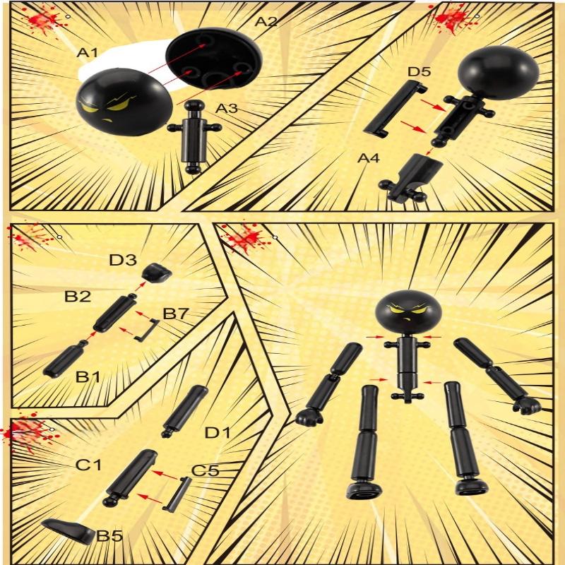 1 Набор Новая Фигурка Действия Stickman Собранный Робот Подвижный 3D Печать Манекен Многосуставной Stickman Игрушка