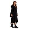 Gothic Vampire Dress for Women Halloween Cosplay Costume Vintage Hooded Renaissance Long Dress