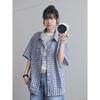 Летняя новая клетчатая рубашка мужская рубашка в стиле ретро с коротким рукавом в американском стиле японская рубашка куртка