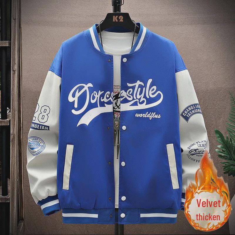 Мужская модная бейсбольная куртка — свободный крой, американский повседневный стиль для подростков и студентов, весенне-осенний тренд для колледжей.