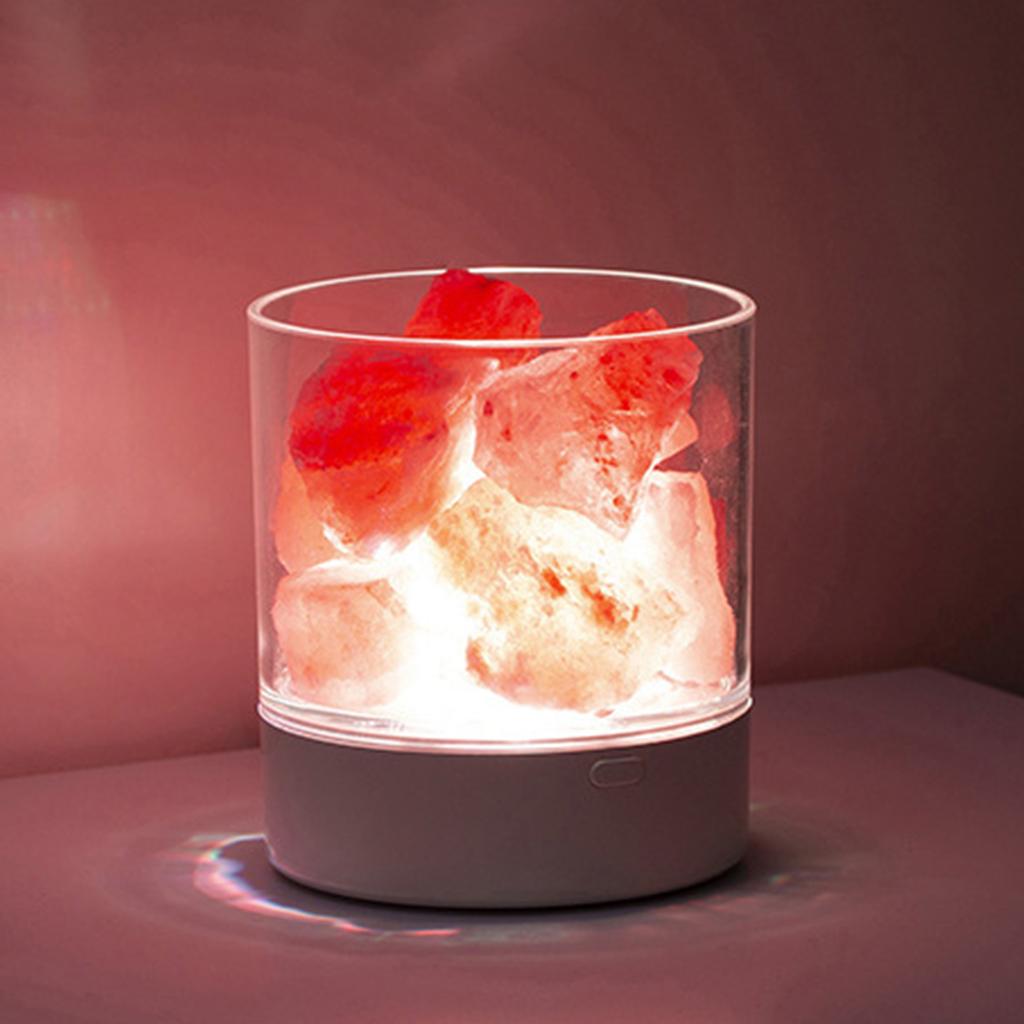 Гималайский соляной камень, ночник, 7 цветов, светодиодная лампа из горного хрусталя, портативный USB, натуральный воздух