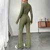 Женский модный однотонный костюм, весенний трикотажный комплект с длинным рукавом, толстовка, свободные брюки, комплект из двух предметов