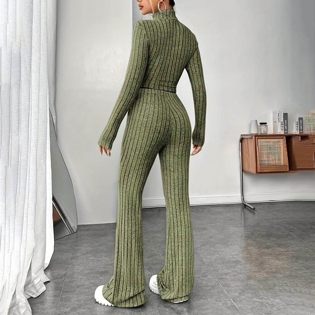 Женский модный однотонный костюм, весенний трикотажный комплект с длинным рукавом, толстовка, свободные брюки, комплект из двух предметов