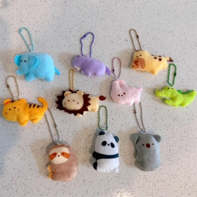 Милые плюшевые животные с глазами-бусинками, брелоки для зоопарка: слон, коала, панда, лев и другие!