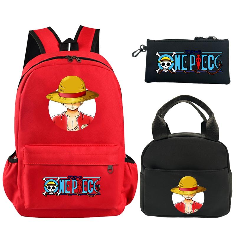 3 шт./компл. рюкзак, цельный рюкзак с принтом в стиле аниме, сумка для обеда, пенал для подростков, детский школьный рюкзак для девочек и мальчиков