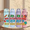 1PC Welcome Back To School Supply 750ml Color Plastic Sports Water Bottle Leakproof Flip Straw Lid Suitable for Sports Office Home Use