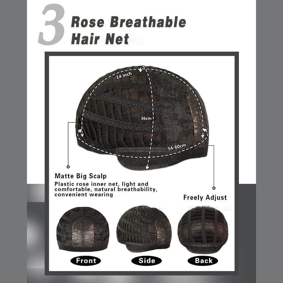 Women's Black Wig 40cm Short Hair Short Straight Hair Full Cap Rose Hair Net Natural Realistic Hair Wig