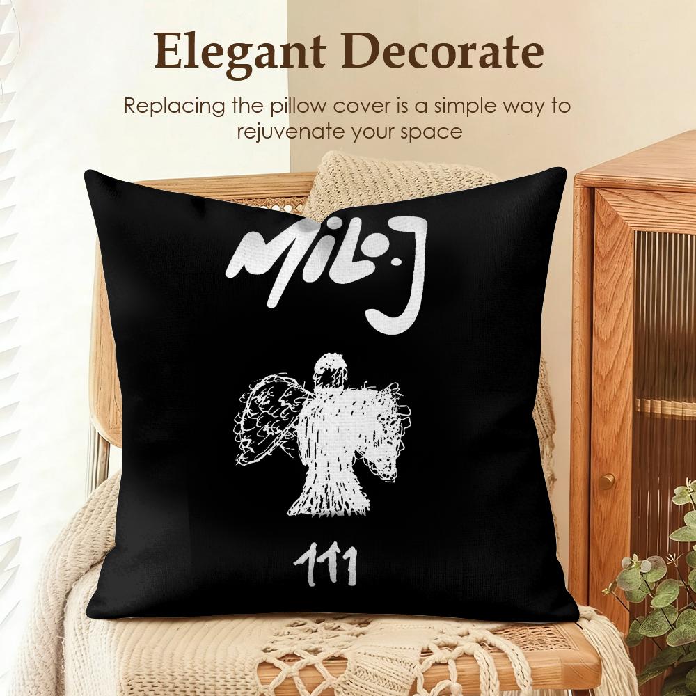 Rapper SInger MMilo j Cushion Cover Natural Linen Organic Fabric DoubleSided Printing Sofa Home Decor Gift Pillow Case