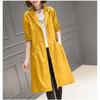 Women's Spring and Fall Thin Section Korean Version of The Trench Coat Jacket Knee-length Medium-length Hooded Jacket