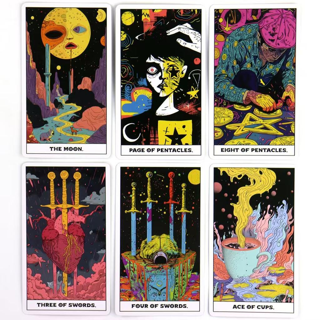 Phantom Tarot Deck 78 Colorful Tarot Cards Based On Rider Waite System 10.3*6cm