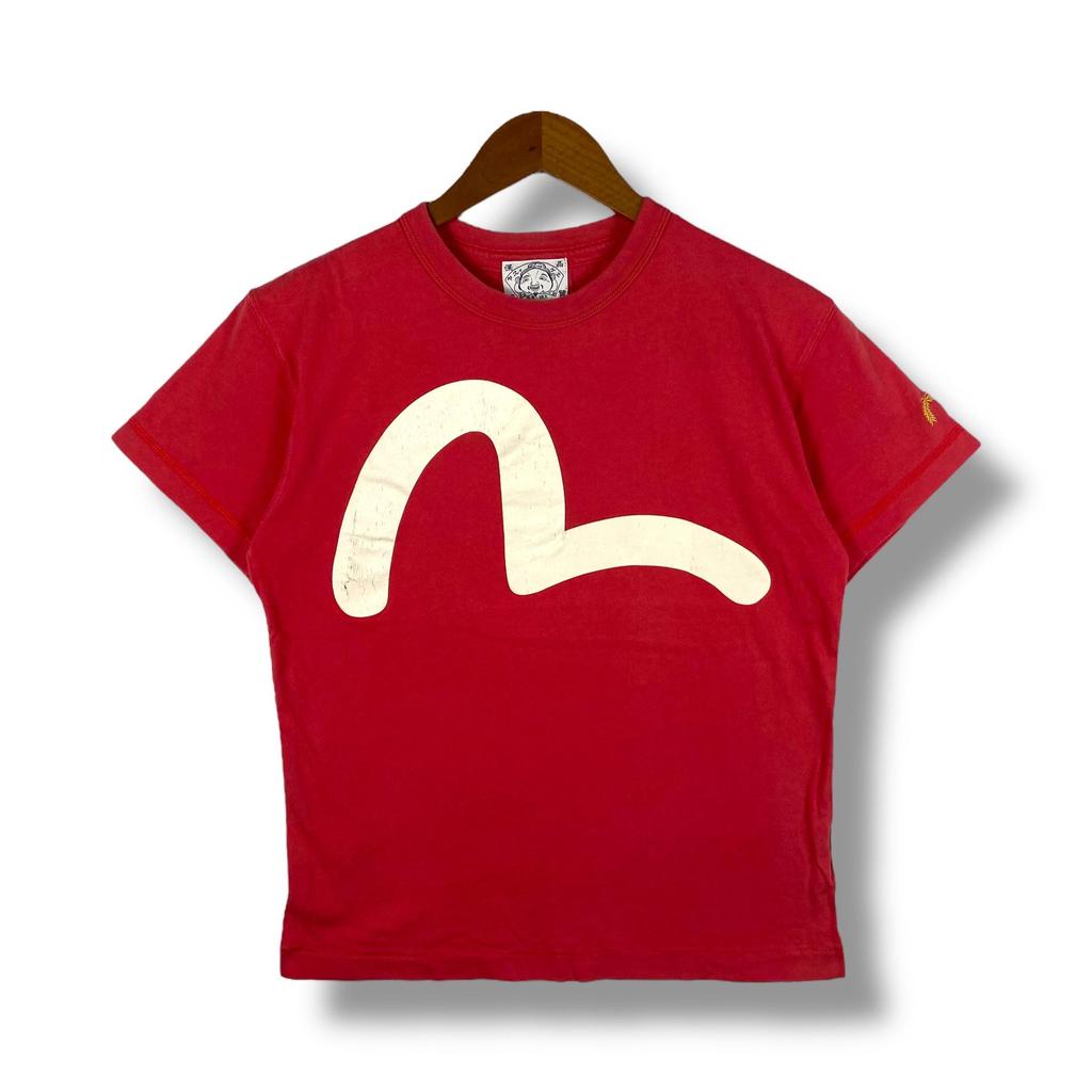 EVISU Daicock Big Logo Graphic Tee Shirt Size 34