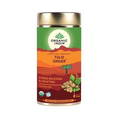 Чай с Тулси и Имбирем (100 г), Tulsi Ginger,  Organic India
