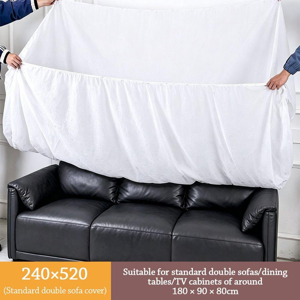 Transparent PE Disposable Dust Covers Elastic Edges Dust-proof Cover New Furniture Protector Sofa
