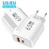 Быстрое зарядное устройство PD 65 Вт вилка ЕС США USB Type C Быстрое зарядное устройство для iPhone Xiaomi Samsung Зарядное устройство для телефона Аксессуары для телефона