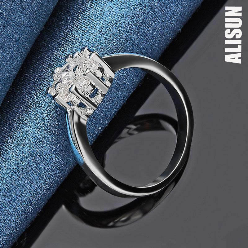 Кольцо с цветком из чистого серебра 925 пробы и цирконом AAA, модные свадебные украшения