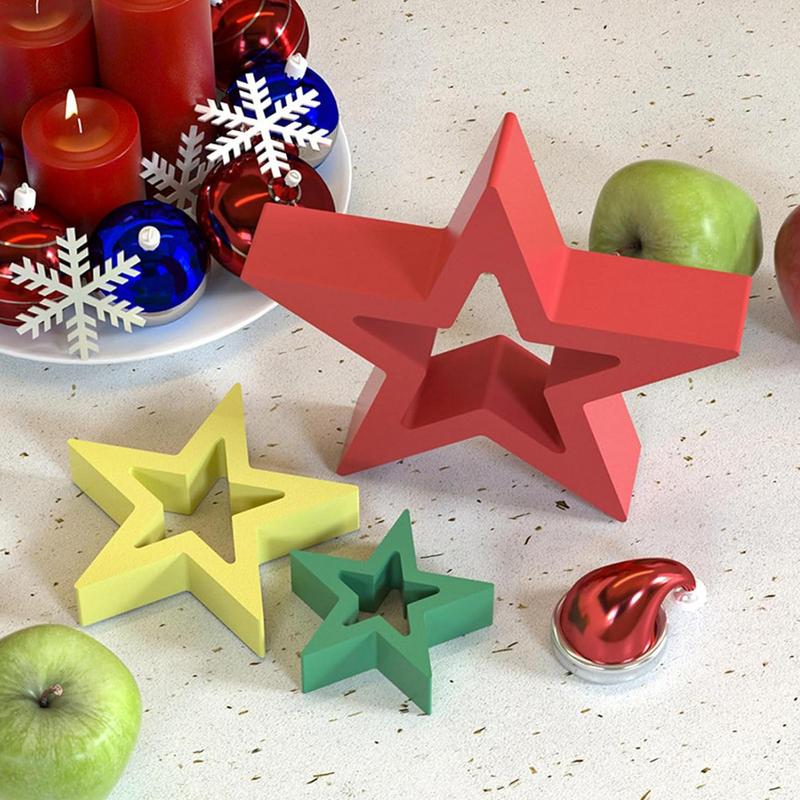 Silicone Christmas Star Mould 3D Five Pointed Star Candle Molds Desktop Ornament Decoration Handmade Craft Art Making Gift