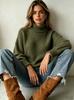 Women's autumn and winter long-sleeved versatile knitted sweater top multi-color