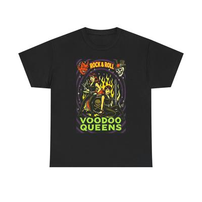 Voodoo Queens Рок-н-ролл Графическая футболка Хлопковая футболка
