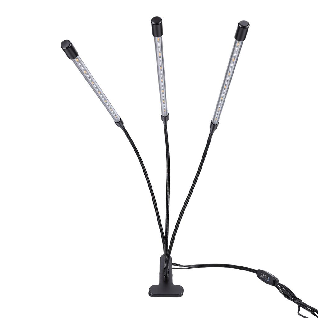 LED Grow Lights Full Spectrum Clip On Indoor Plant Growing Light with Gooseneck 3 Timer 10 Dimmable Levels 3 Light