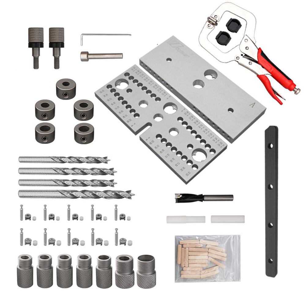 3 In 1 Woodworking Doweling Jig Kit Adjustable Drilling Guide Puncher Locator Positioning Hole