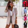 Autumn Winter Long Sleeve Double Breasted Suit Collar Jacket Women's Fashion Independent Station Wish Best Selling Outerwear