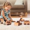 Деревянные игрушки Бук Дерево Машина Блоки Мультяшный Экскаватор Развивающие Игрушки Монтессори Детская Скорая Помощь Полицейская Машина Подарок на День Рождения
