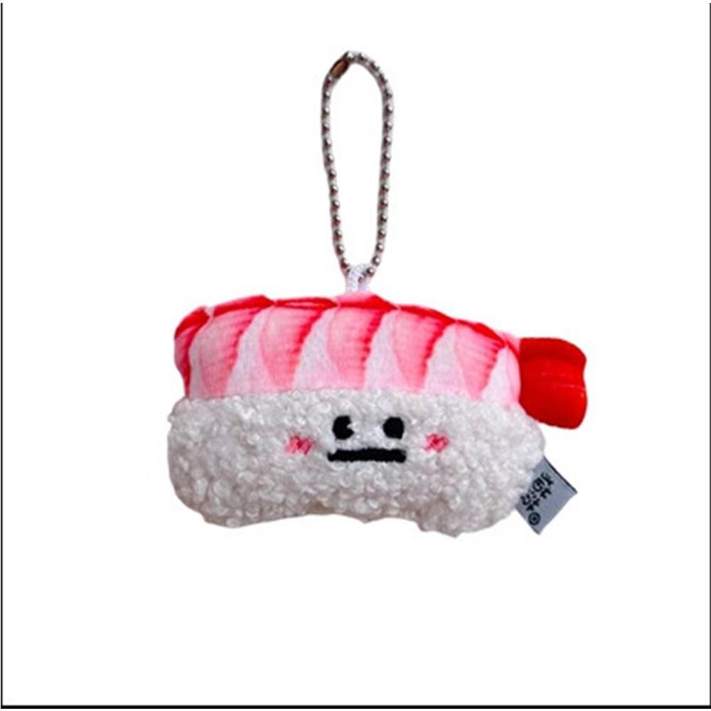 Key Buckle Sushi Plush Doll Keychain Salmon Plush Doll Toy Cute Women