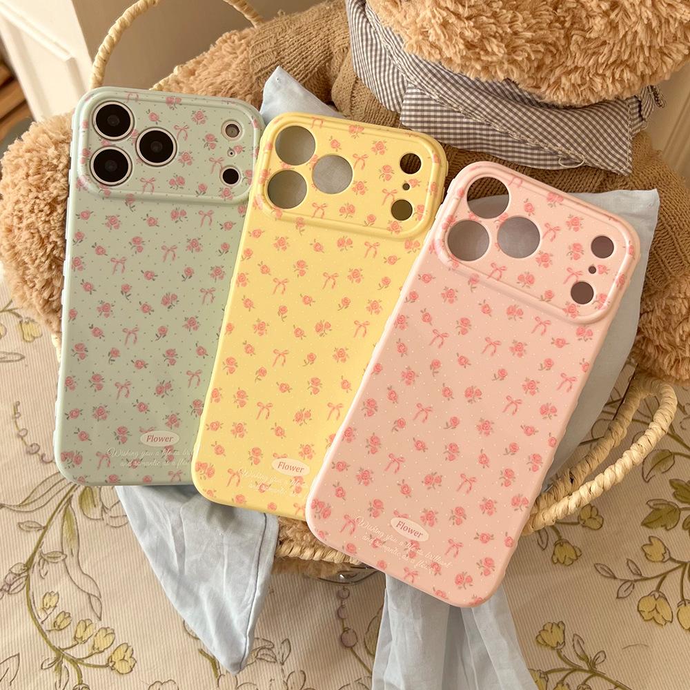 Макаронный цветочный бант чехол для мобильного телефона для iPhone17 love frame Apple 16 противоударный защитный чехол 15