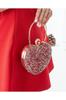 Women's Stylish and Useful Evening Dress Bag Ella Heart Stone Red Women's Evening Dress Hand Bag 19X20 Size