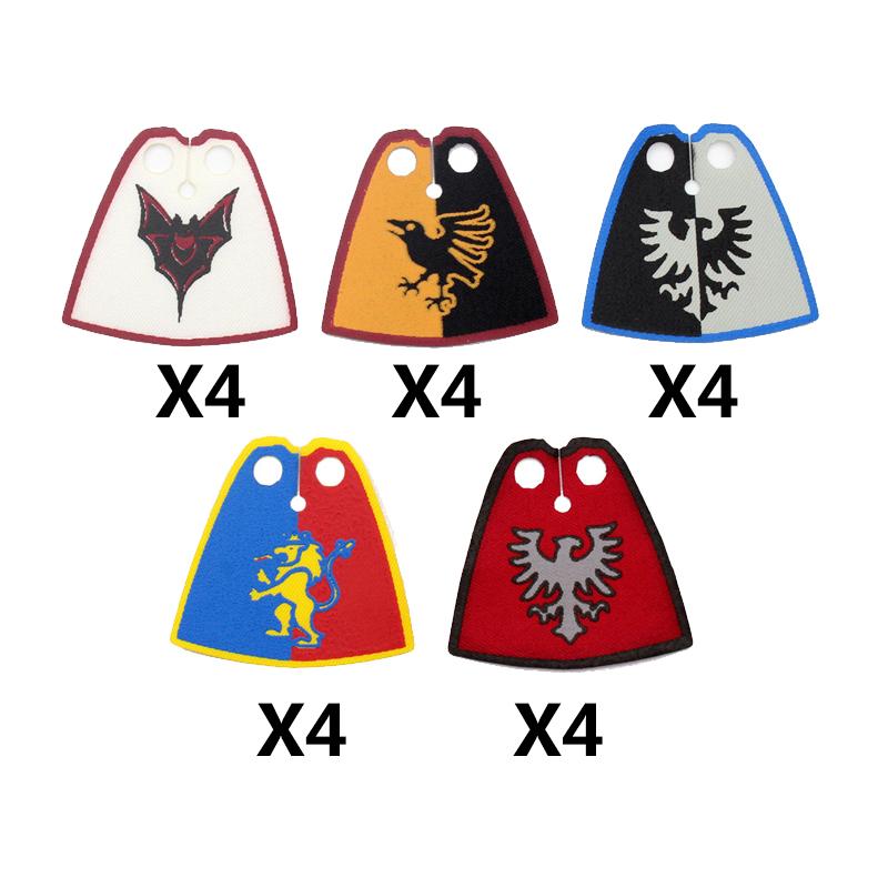 Medieval Castle Green Dragon Knight Building Blocks Figure Accessory Shield Vest Warhorse Cape Orc Flag Mount Wolf Toy Gift D123