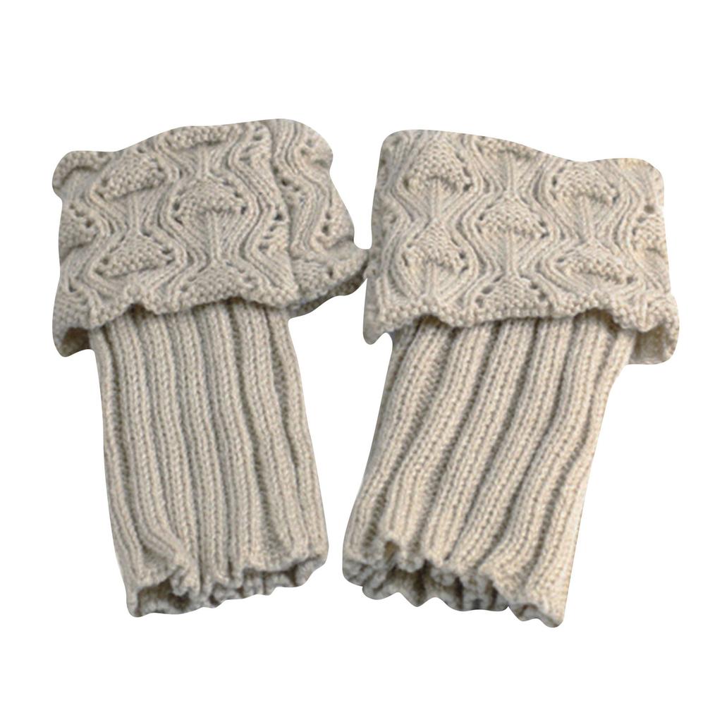 1 пара женских вязаных крючком манжет для ботинок Весенние короткие носки Топперы Женские вязаные крючком Эластичные гетры для голени