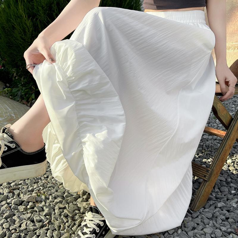 GMXIA Милая весенне-летняя пышная юбка-бутон с высокой талией, тонкий дизайн, юбка Sense of Work, облегающая до колена, универсальная юбка-фонарик А-силуэта